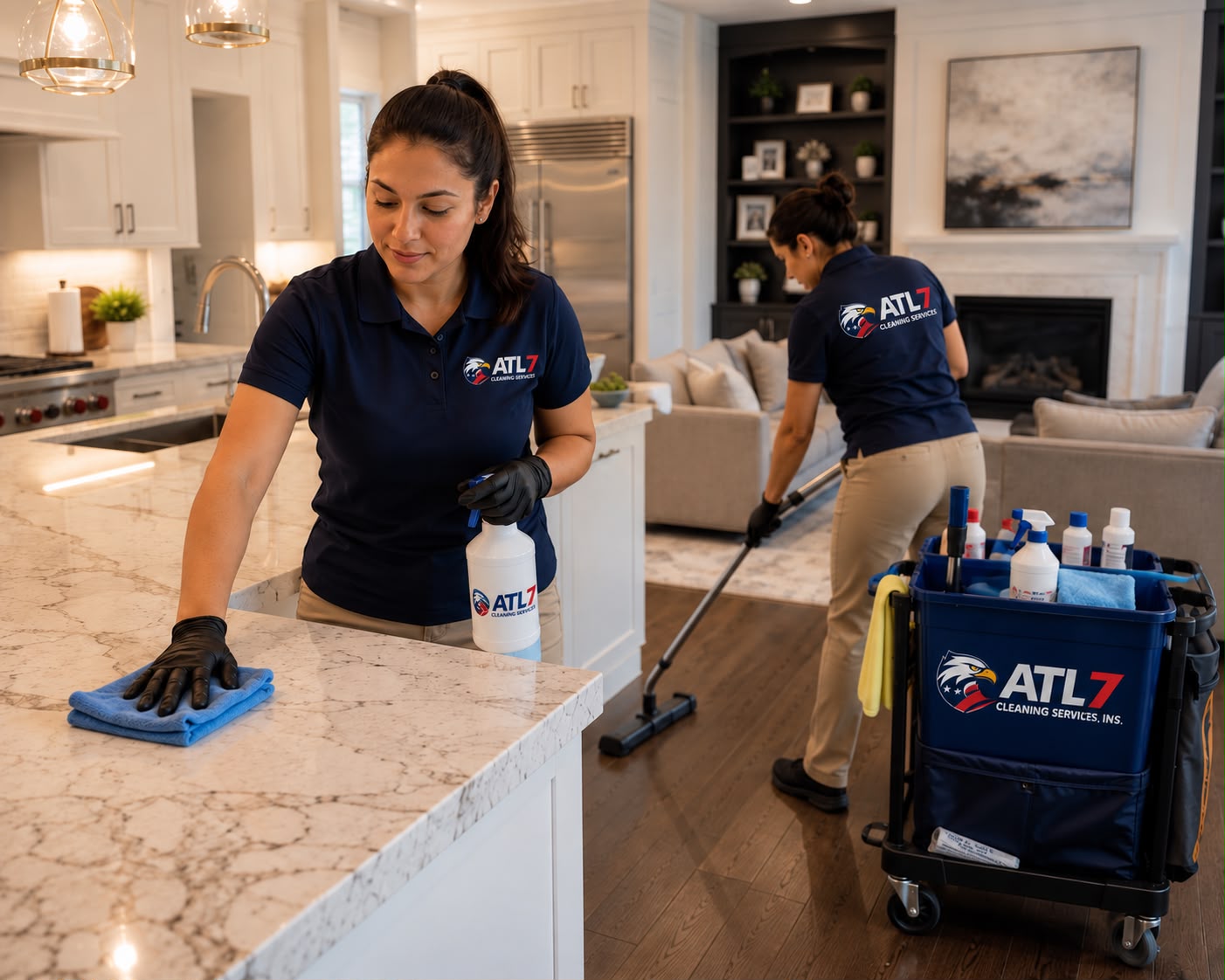ATL7 Cleaning team member working meticulously